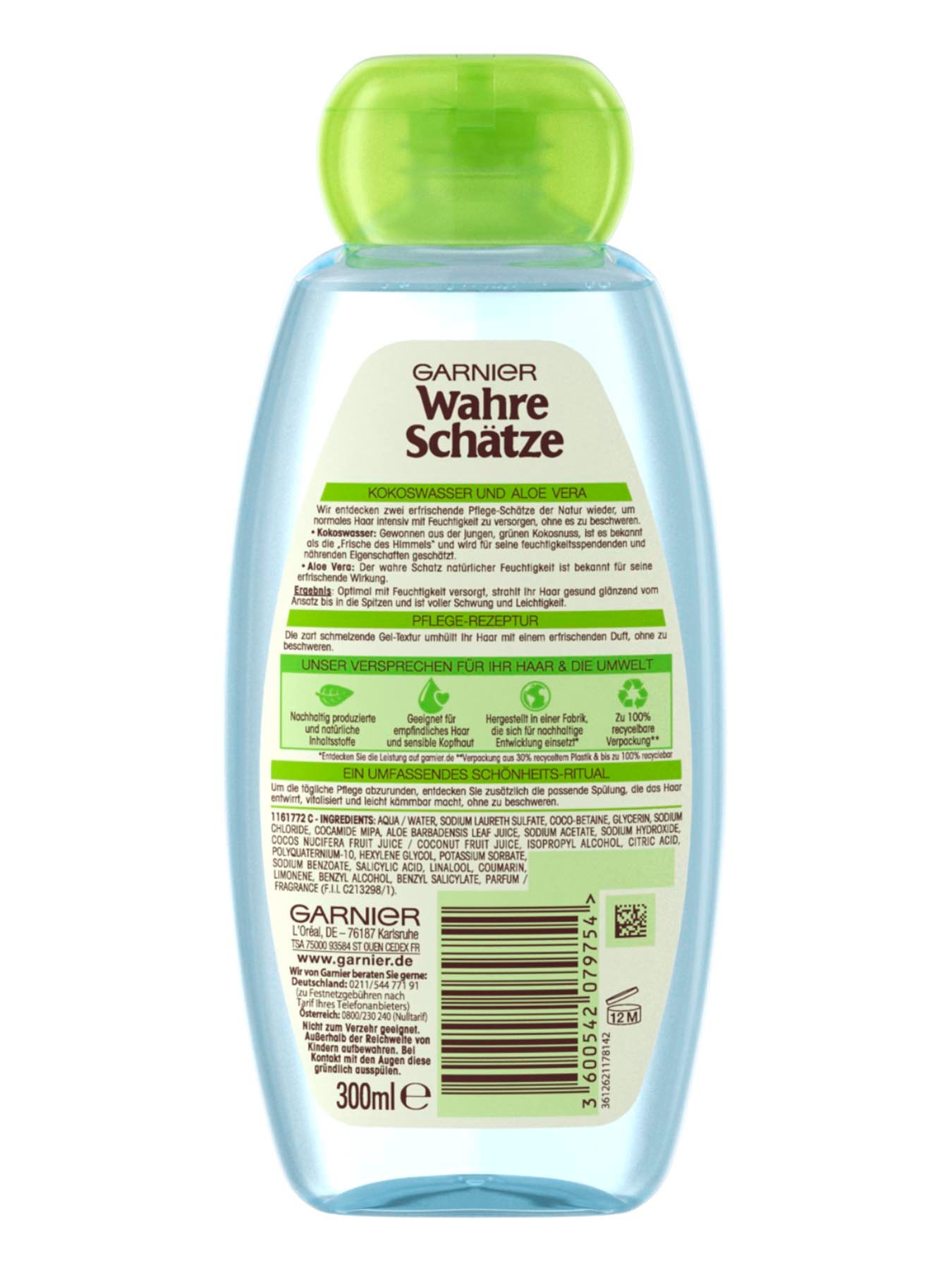 Feuchtigkeits-Shampoo-Wahre-Schaetze-Kokoswasser-Aloe-Vera-300ml-Rueckseite-Garnier-De-gross